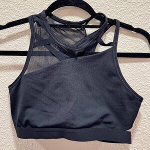 Nike Cut Out Crop Top Bra, Black